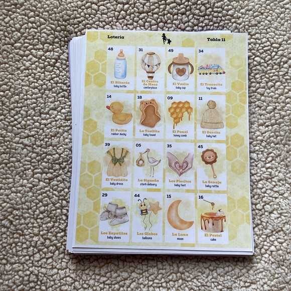 Winnie the Pooh: 85 Bilingual Large Lotería/Bingo Card & 54 Calling Card - Picture 9 of 9